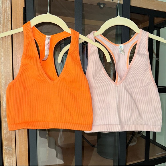 FP Movement by Free People Tops - BUNDLE Free People FP Movement Free Throw Crop Tank top ribbed sports bra peach